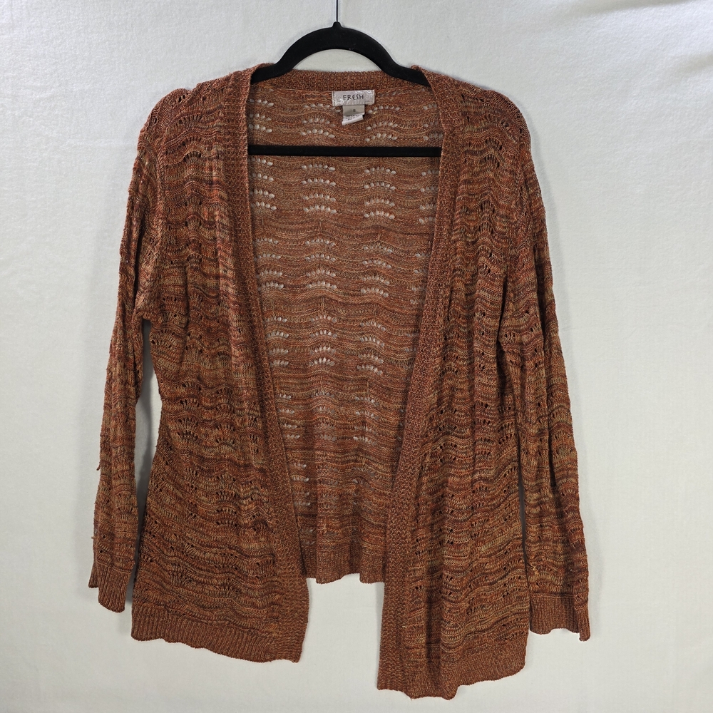 Women's Rust Colored Open Cardigan Sweater Size Small